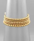 5 Row Metal Ball & Ribbon Bracelet