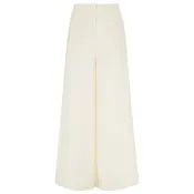 Cream Silk Georgette 3 Pleat Pant