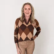 Arglye Polo Brown Sweater