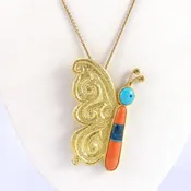 18k Gold Butterfly Necklace