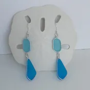CALM and FRIENDSHIP Sea Glass Double Earrings