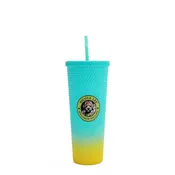 24 OZ STUDDED TUMBLER WITH STRAW