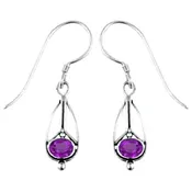 (244NAM) Amethyst Leaf Earrings