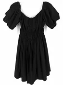 Abercrombie & Fitch Size M Tall Black Shirred Puff Sleeve Dresses Dress