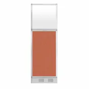 Configurable Acoustic Cubicle Partition Electric Hush Panel 2' x 6' W/ Window Papaya Fabric Frosted Window W/ Electric Channel