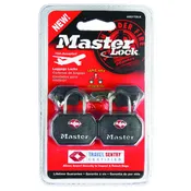 2-Pack 1-1/4 In. Black Keyed-Alike Luggage Lock