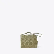 Allan K Vita Dama Woven Leather Wallet | Juniper (Khaki)
