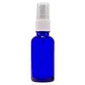 1 Oz Cobalt Blue Boston Round Glass Bottle with Fine Mist Sprayer