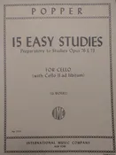 15 Easy Studies - Preparatory to Studies Opus 76 & 73 - for Cello (with Cello II ad libitum) - Popper/Woerl