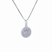 .01ct. Diamond Compass Pendant in Sterling Silver