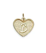 (B) Heart Initial Charm in Three Finishes