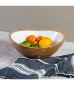 Madras White Enamel Bowl
