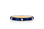 3 Diamond & Navy Enamel Stack Ring