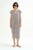 Black/White Wavy Caftan Fantastica