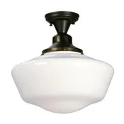 16" Schoolhouse Semi-flush with Traditional Shade