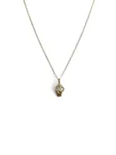 14k Skull With Diamond Eyes on 14k Chain