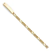 14KY FIGARO LINK MIL-ID BRACELET