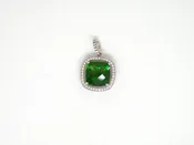 Cushion Cut Pendant with cubic Zirconia surround.