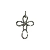 10K White Gold 1/2CTW Diamond Looping Cross Pendant