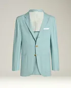 AZURE CASHMERE SINGLE-BREASTED JACKET