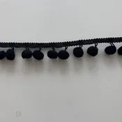 Ball Fringe 10mm Black 4 Yard Pack