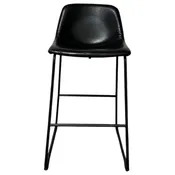Contemporary Armless Stool **Set of 2** (Black Leather)