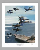 Blue Angels 75th Anniversary, "Hellcats to Super Hornets" Squadron Limited Edition Giclee