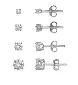 4 mm Sterling Silver Clear Crystal Stud Post Earrings