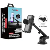 3-in-1 Wireless Charging Mount - Black