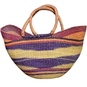 10 in. x 16 in. Inches Hand-Woven African Bolga Basket Handmade Cwbsf-537