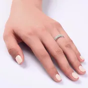 Art Deco Solid Sterling Silver Eternity Ring