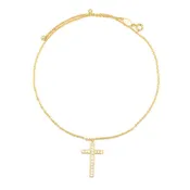 Angelina Cross Necklace-985G-CRY