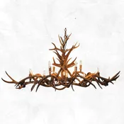 10 Light Oblong Inverted Mule Deer Antler Chandelier