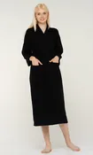 100% Turkish Cotton Black Waffle Kimono Robe