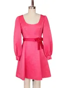 1960s Jon Mandl Richard Tam Pink Jacquard Stripe Dress