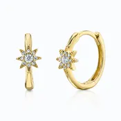 0.10ct Diamond Starburst Huggie Earring