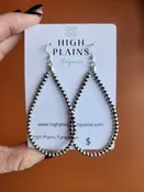 3" Sterling Silver Beaded Hoop Earrings