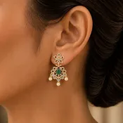 2 in 1 Diamond Chandbali Earrings