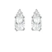 10K Birthstone Earrings – White Topaz – April