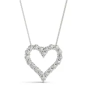 0.3CT Lab Diamond Heart Pendant Necklace in 10K White Gold