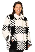 Black and Oyster Sheared Beaver Fur Jacket – size 12-14